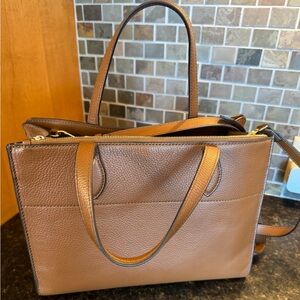 Furla Caramel Leather Top Handle Bag